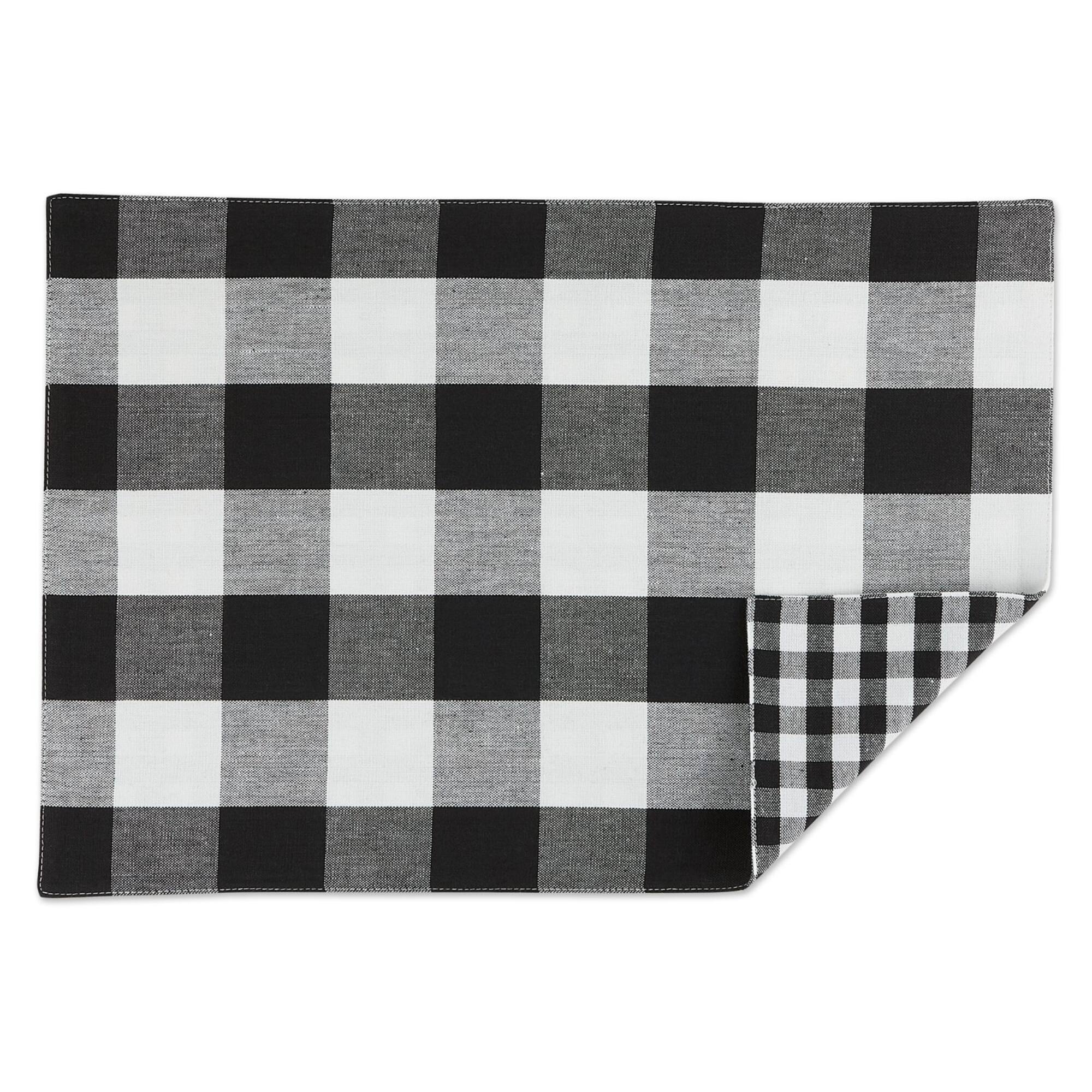 DII® Reversible Gingham & Buffalo Check Placemat Set
